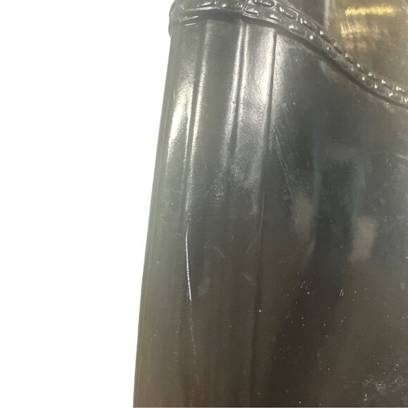 Michael Kors Black Tall Shiny Rain Boots Size 7 Capsule Preppy Academia - Picture 8 of 10
